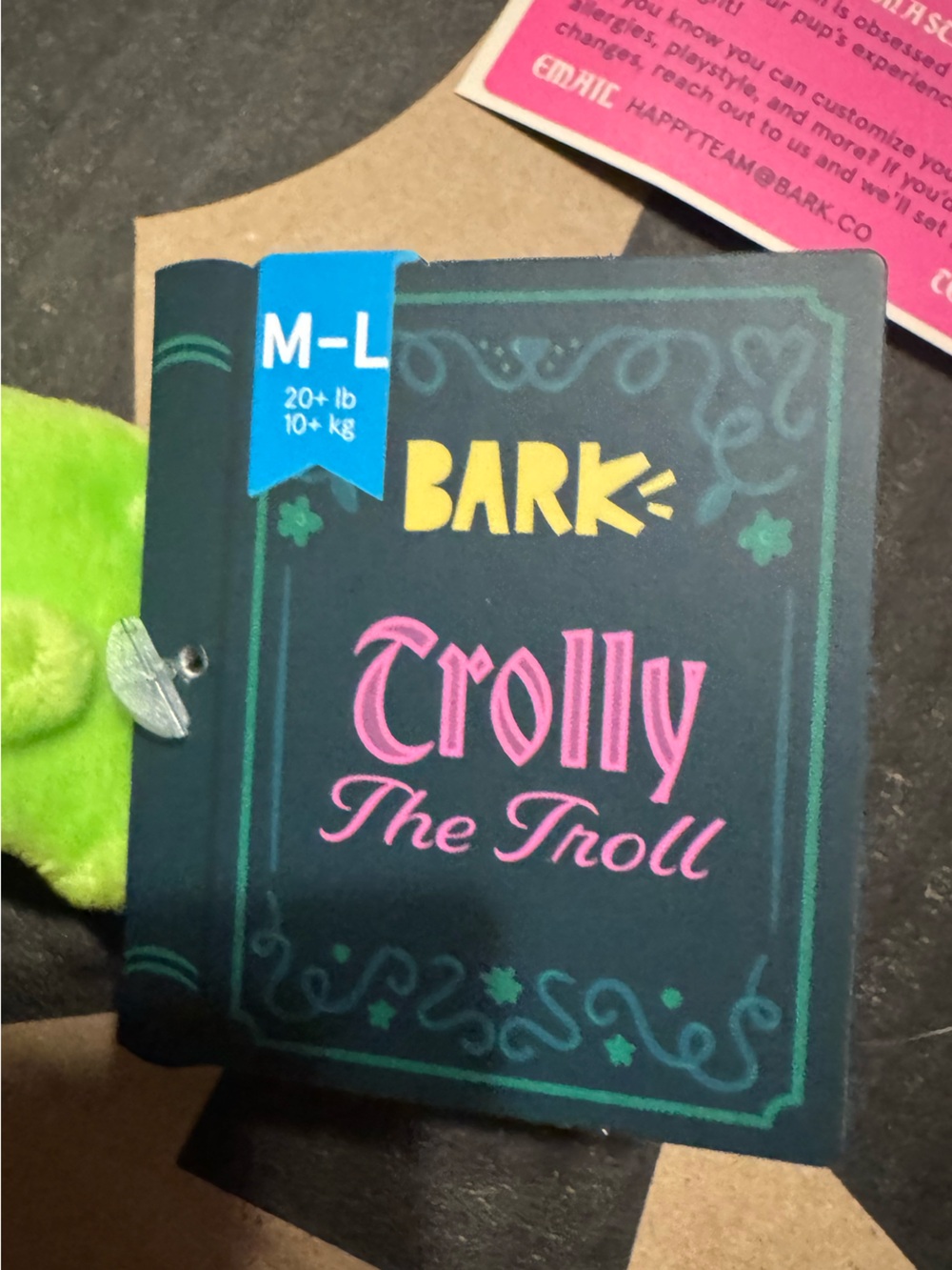 Bark Box Super Chewer M-L Trolly the Troll rip & reveal Dog Toy NEW - Picture 2 of 7